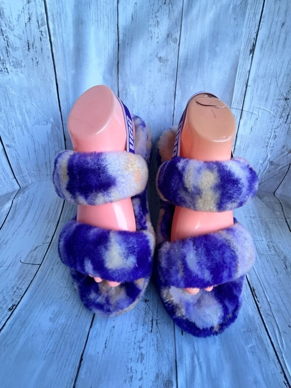 UGG FLUFF YEAH SLIDE MARBLE VIOLET NIGHT SLIP ON SANDAL US